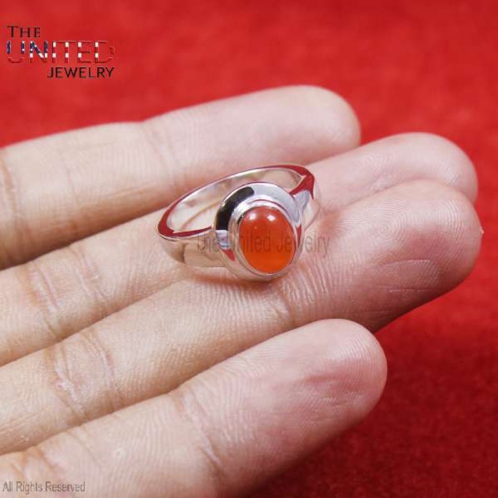 925 Sterling Silver Handmade Coral Ring Jewelry For Women’s