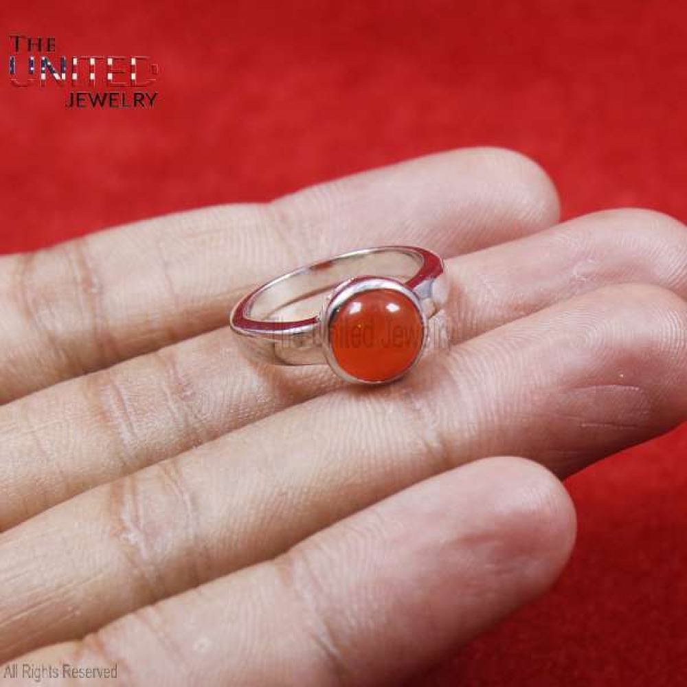 Gemstone Coral 925 Sterling Silver Handmade Ring Jewelry For Women’s