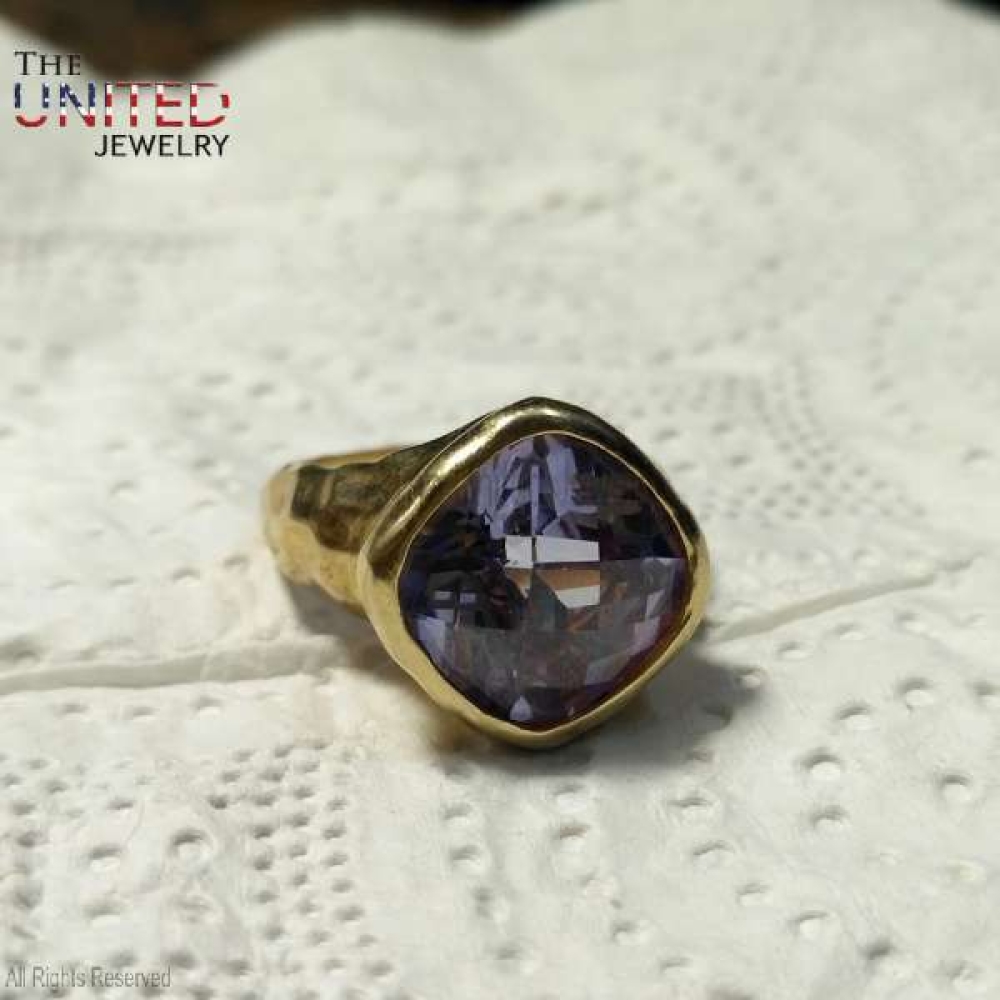 925 Sterling Silver Amethyst Gemstone Handmade Ring Jewelry For Women’s