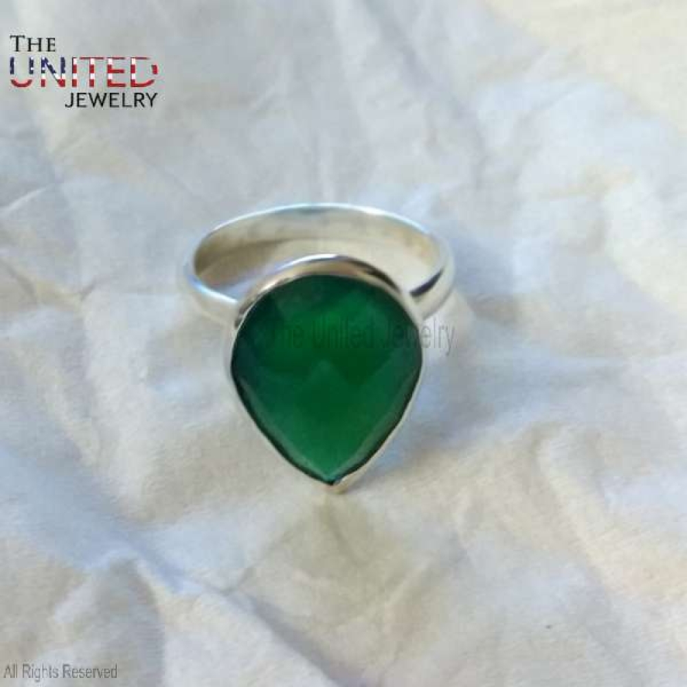 925 Sterling Silver Handmade Tsavorite Ring Jewelry For Women’s