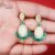 925 Sterling Silver Handmade Designer Pave Diamond Opal Emerald Earrings Jewelry, Handmade Silver Earrings Jewelry
