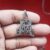 925 Sterling Silver Black Rhodium Natural Pave Diamond Handmade M Shape Initial Monogram Pendant Jewelry, Personalized Silver Monogram Jewelry