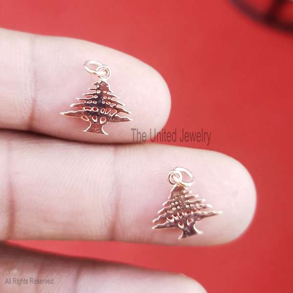 14k Gold Christmas Tree Pendant Charm, 14k Gold Charm Necklace, Christmas Tree Charm, 14k Gold Christmas Tree Charm