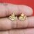 Yellow Gold Plating Handmade Sterling Silver Pave Diamond Allah Sign Stud Earrings, Silver Stud, Allah Arabic Stud Earrings Jewelry