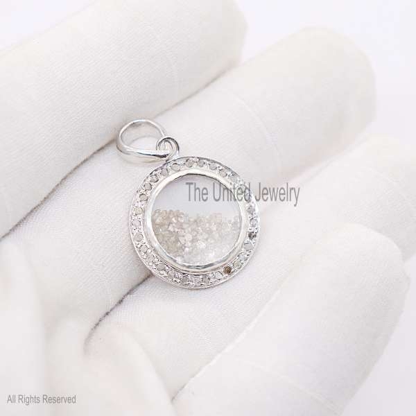 925 Sterling Silver Diamond Shaker Pendant Pendant for Women, Diamond Shaker Pendant, Silver Crystal Shaker Pendant, Diamond Shaker Pendant