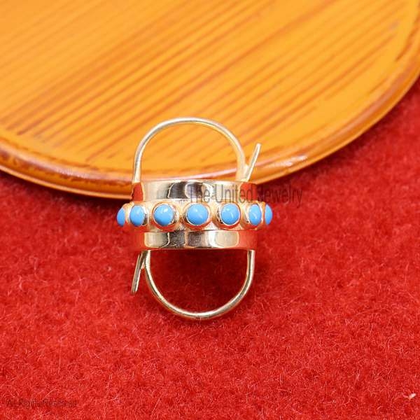 Turquoise Yellow Gold Plating Gemstone Padlocks, Silver Padlock Clasp Lock, Sterling Silver Padlock, Turquoise Padlock, Turquoise Padlock Jewelry Wholesale