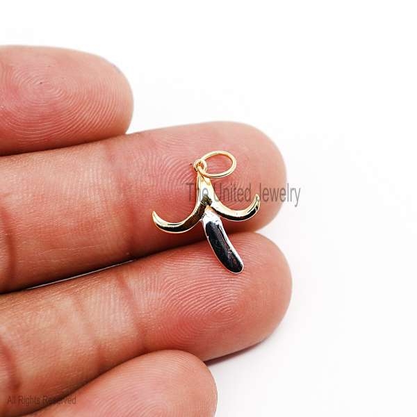 14k Gold Banana Charms, 14k Gold Banana Pendant, Banana Charm Jewelry, 14k Charm Pendant, 14k Banana Pendant, 14k Gold Jewelry