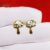 925 Sterling Silver Yellow Gold Plating Natural Diamond Mushroom Shape Tiny Stud Earrings Jewelry