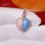 Heart Charm In 925 Sterling Silver With Diamonds, Turquoise And Pink Opal