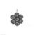 925 Sterling Silver Flower Charm, Pave Diamond Flower Charm, Handmade Flower Charm, Sterling Silver Flower Charm Pendant Jewelry