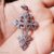 925 Sterling Silver Pave Diamond Cross Charm Pendant, Handmade Cross Pave Diamond Charm Jewelry, Sterling Silver Diamond Cross Charm Pendant