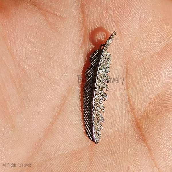925 Sterling Silver Diamond Leaf Pendant For Women, Diamond Leaf Pendant, Silver Leaf Pendant, Diamond Leaf Pendant Jewelry