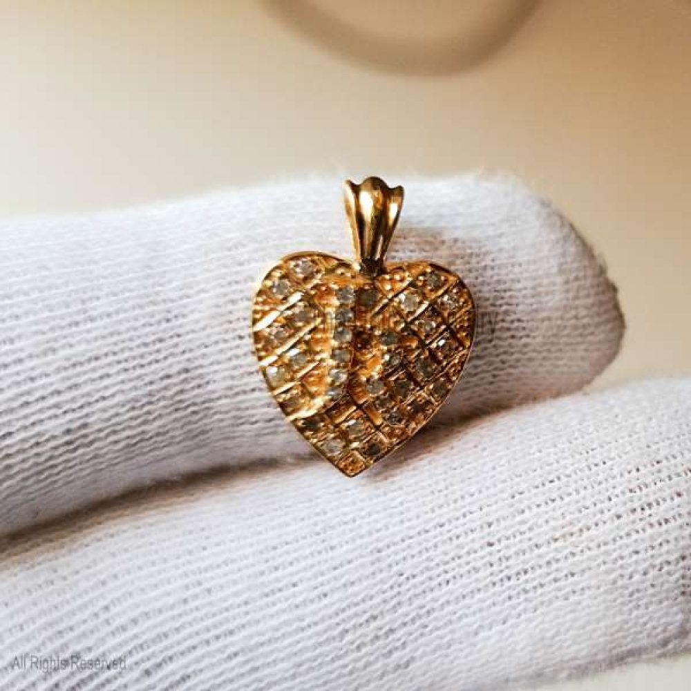 925 Sterling Silver Pave Diamond Heart Charm Pendant, Silver Heart Charm, Pave Diamond Heart Charm Pendant, Handmade Diamond Silver Heart Jewelry