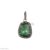 Silver Diamond Emerald Charm Pendant Jewelry, Handmade Silver Charm, Diamond Emerald Charm, Silver Diamond Emerald Charm Pendant Jewelry