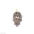 925 Sterling Silver Hamsa Charm Pendant Jewelry, Handmade Silver Pave Diamond Hamsa Charm Pendant, Hamsa Charm Pendant