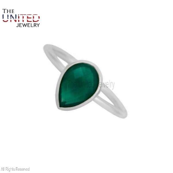 925 Sterling Silver Emerald Handmade Ring Jewelry For Women’s