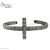 Pave Diamond Cross Cuff Bangle, Silver Pave Diamond Cross Cuff Bangle, Handmade Sterling Silver Pave Diamond Cross Cuff Women’s Bangle Jewelry