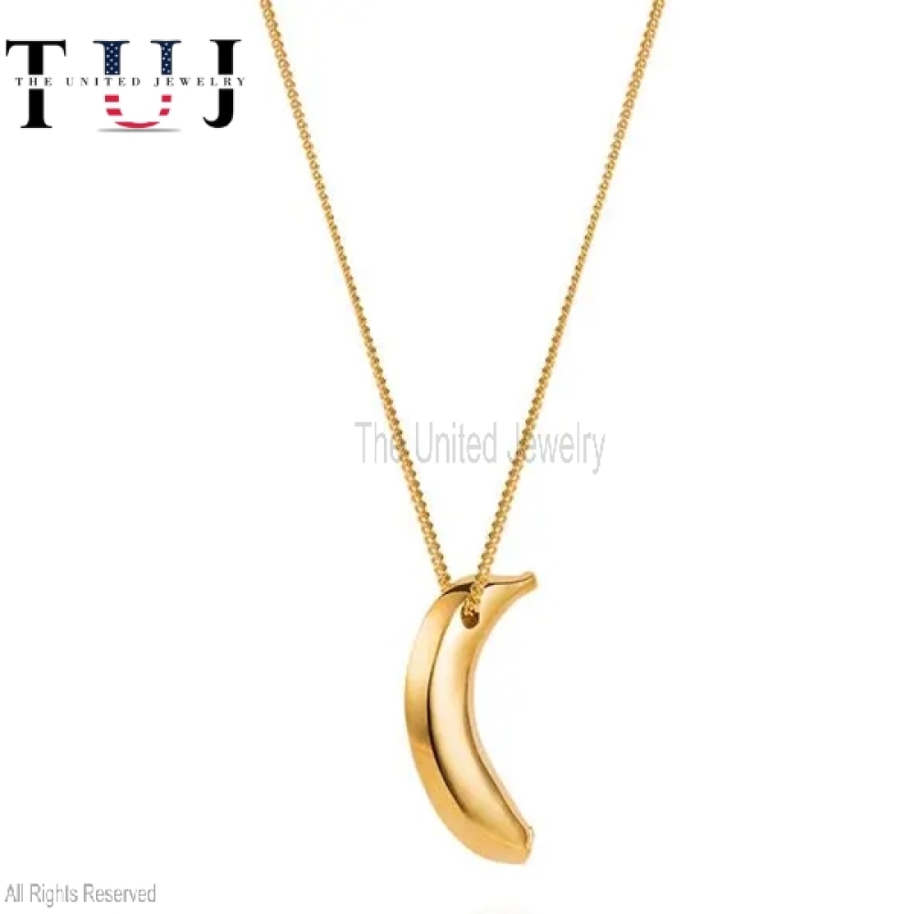 925 Sterling Silver Charm Pendant Fruit Necklace, Silver Banana Charm, Banana Charm Pendant, Handmade Silver Charm Pendant For Women’s