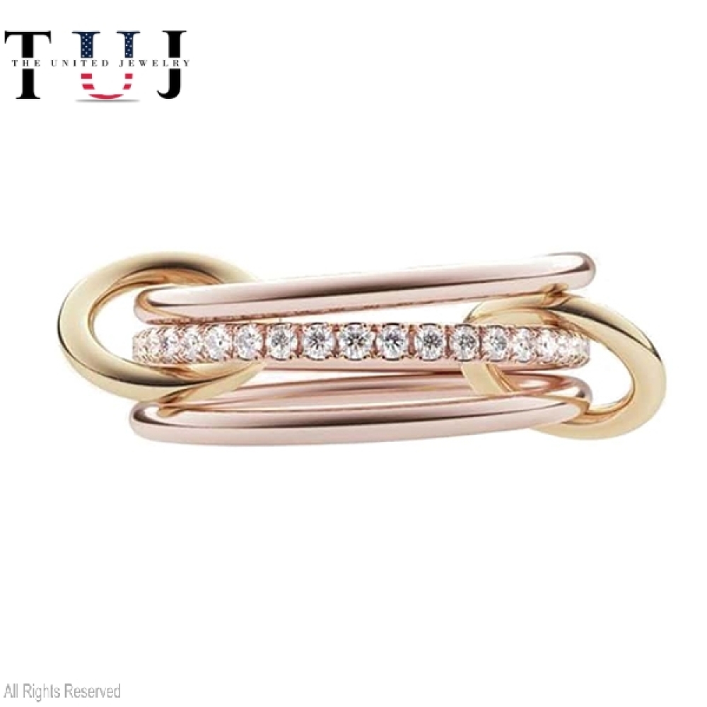 Handmade 925 Sterling Silver Connector Band Ring Jewelry, Three Finger Connector Ring, Three Connector Band Ring, Link Ring